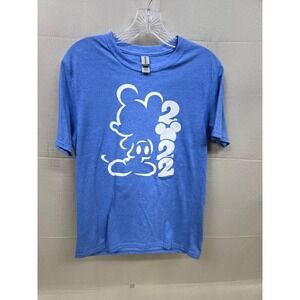 Gildan Softstyle 2022 Mouse Graphic T-Shirt Blue Heather Men Medium Short Sleeve